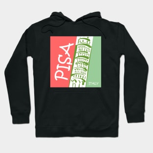 Pisa Italy Green and Coral Hoodie